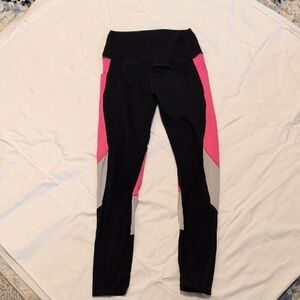 Black and Pink Colorblock Leggings